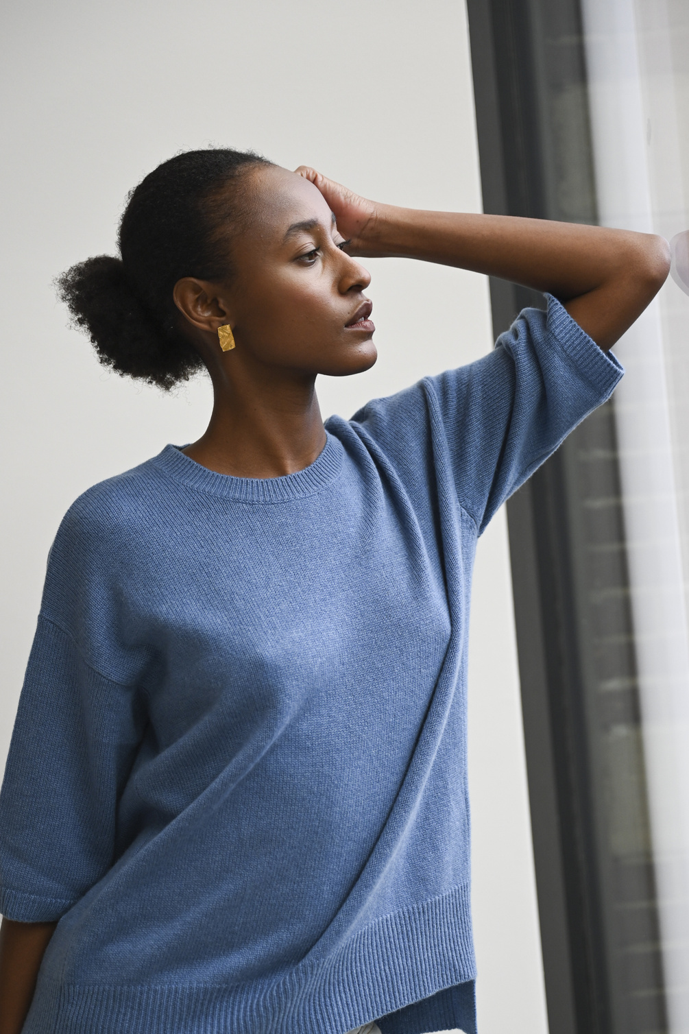 lisa yang camille sweater stormy blue